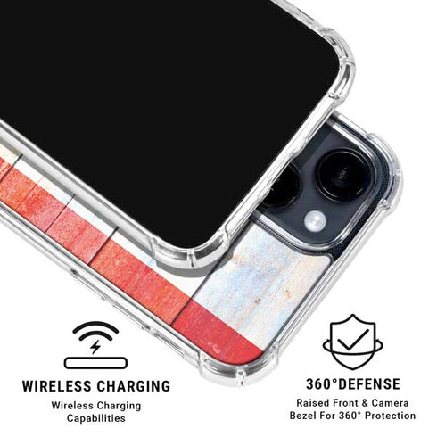 Canada Flag Light Wood iPhone 15 Clear Case